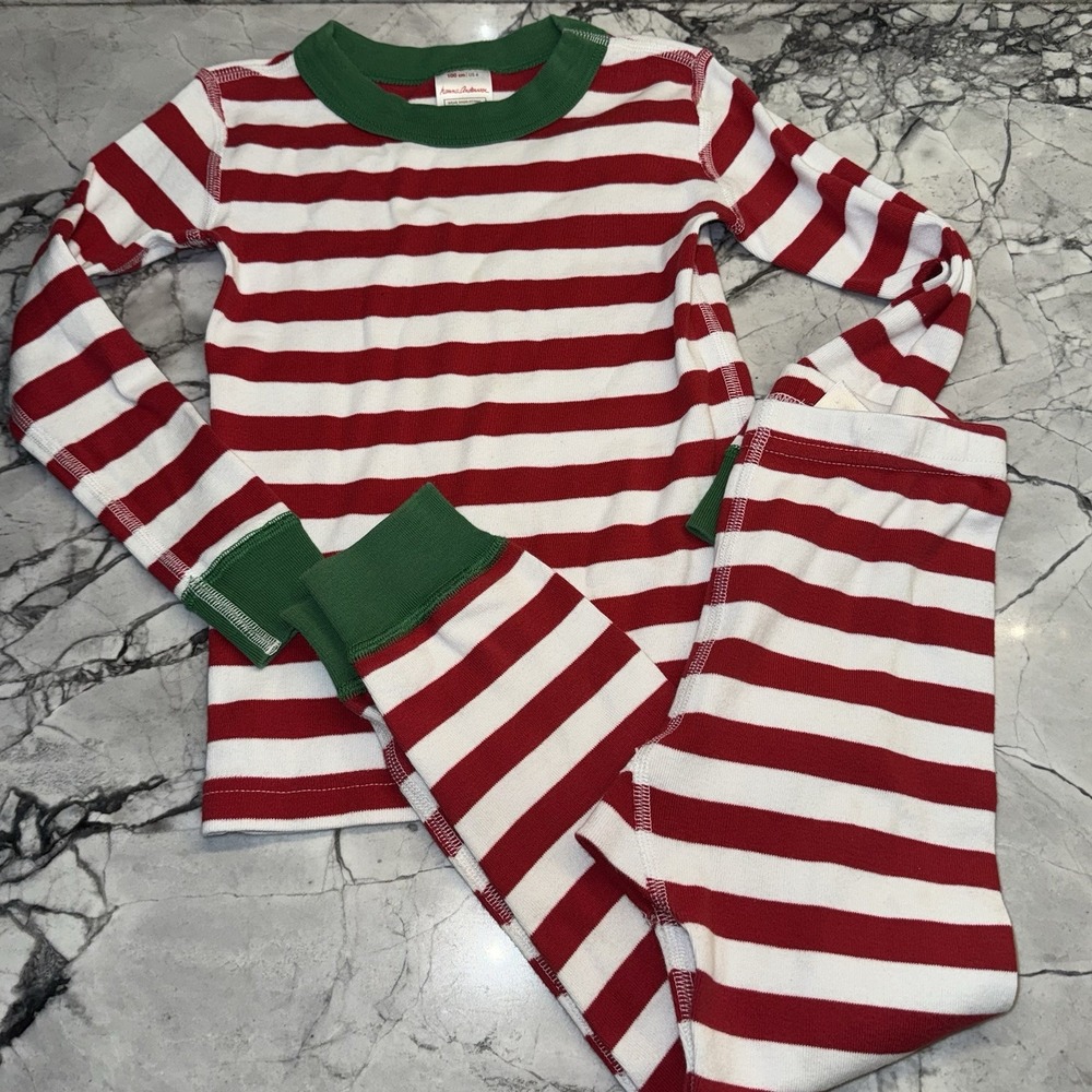 Hanna Andersson Size 4 Red White Long Sleeve Pajamas Holiday Christmas Unisex